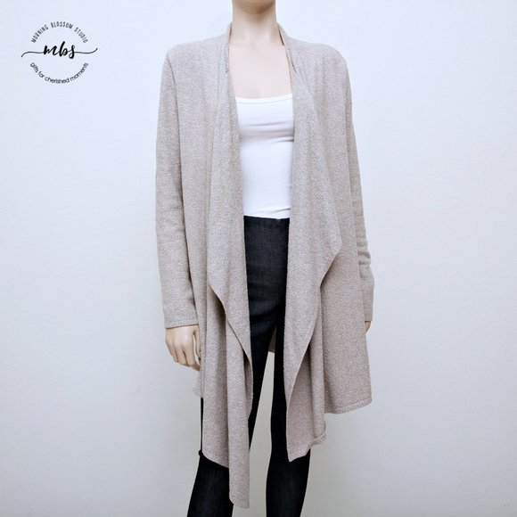 Barefoot Dreams Cozy Chic Lite Island Wrap Waterfall Open Cardigan - Picture 7 of 14